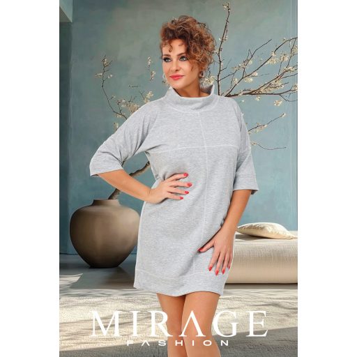 Mirage Szaby díszvarrásos nizza ruha, szürke