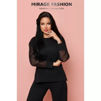 Mirage Cékla neccbetétes pulóver, fekete