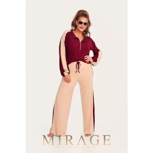 Mirage Párma szabadidő szett burgundi-bézs