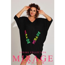 Mirage Sasa bő pamut tunika, fekete
