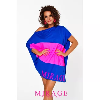 Mirage Szimóna asszimetrikus tunika, királykék-pink