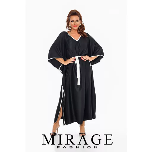 Mirage Gésa silky szatén maxiruha, fekete