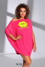 Mirage Kiss asszimetrikus pamut tunika, pink