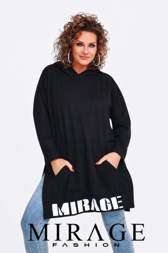 Mirage Ginger vastag kapucnis pulóver, fekete