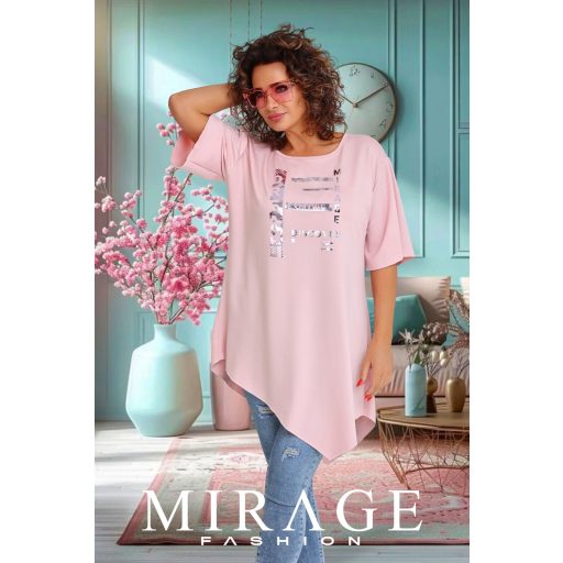 Mirage Zhanna asszimetrikus tunika, púder