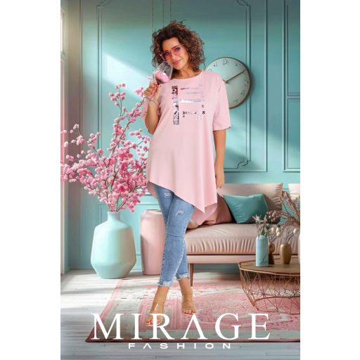 Mirage Zhanna asszimetrikus tunika, púder