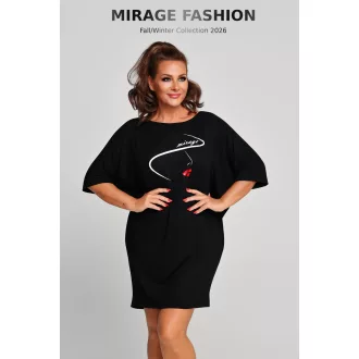 Mirage Belami zsebes pamut tunika, fekete