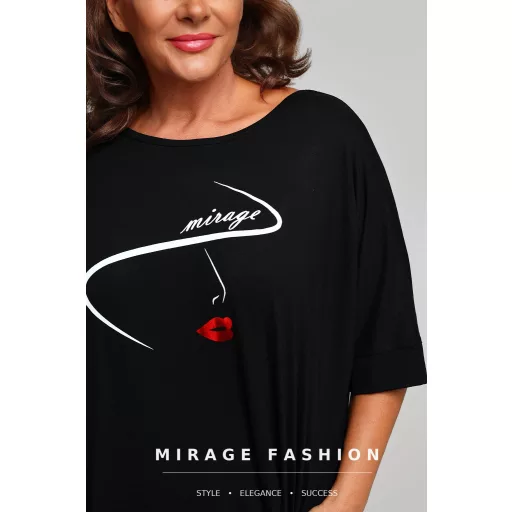 Mirage Belami zsebes pamut tunika, fekete