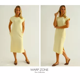 Warp Zone Rumi zsebes hosszított ruha, sárga