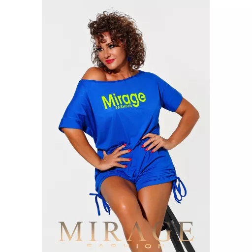 Mirage Valentisz pamut shortos overál, királykék