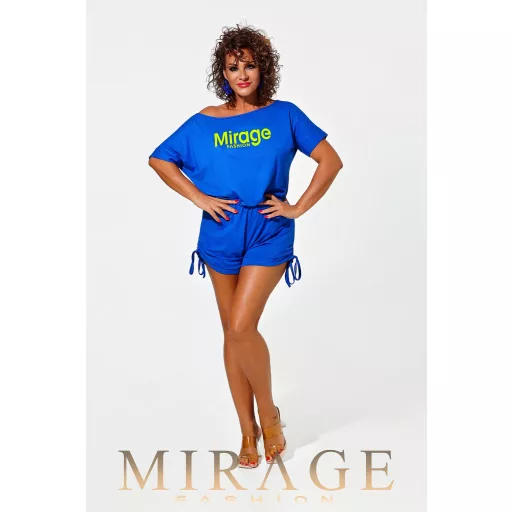 Mirage Valentisz pamut shortos overál, királykék