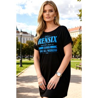Rensix Weekend tunika, fekete kék nyomatos