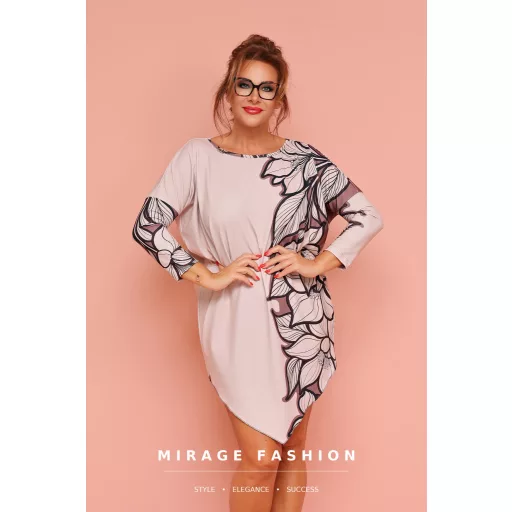 Mirage Tekla bordűr mintás tunika, bézs