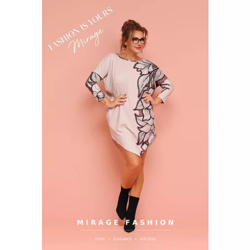 Mirage Tekla bordűr mintás tunika, bézs