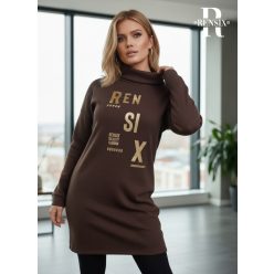 Rensix Ciri kötött bordás pulóver, csokibarna