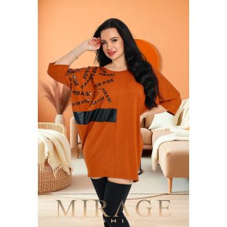 Mirage Mirtusz vastag pamut tunika, konyak