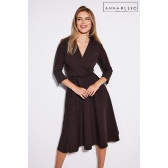 Anna Russo Gulia kötős ruha, csokibarna