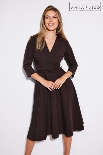 Anna Russo Gulia kötős ruha, csokibarna