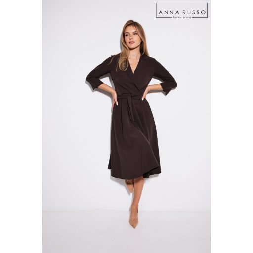 Anna Russo Gulia kötős ruha, csokibarna