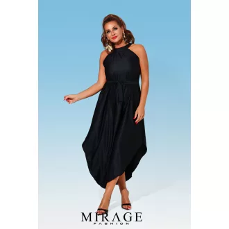 Mirage Zira öves silky szatén maxiruha, fekete