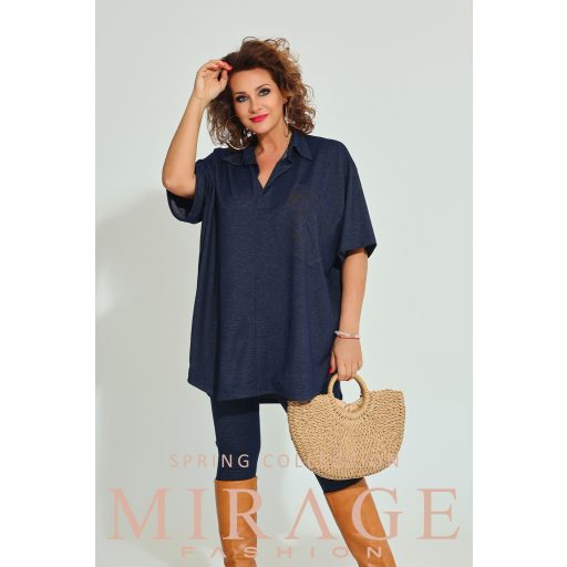 Mirage Apokalipsz bő farmer tunika, indigókék