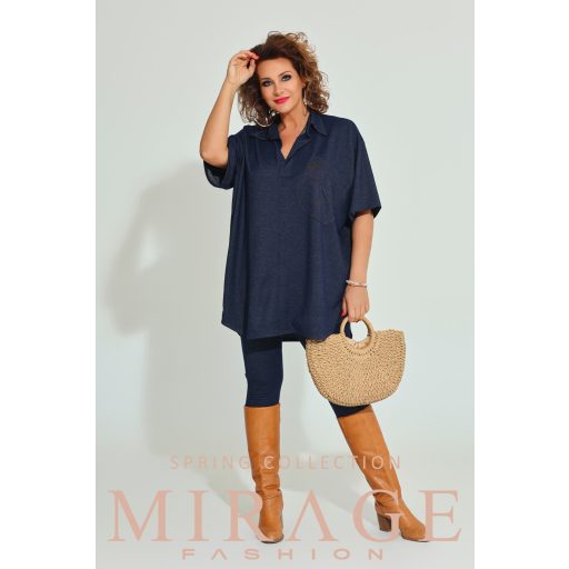 Mirage Apokalipsz bő farmer tunika, indigókék