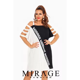 Mirage Eufrátesz vállán pántos tunika, fehér-fekete