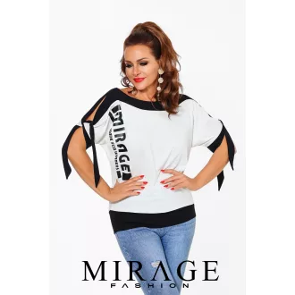 Mirage Szálem masnis passzés felső, fehér-fekete
