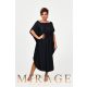 Mirage Melon húzókás silky szatén maxiruha, fekete