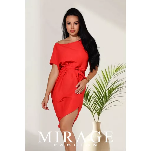 Mirage Kimberly asszimetrikus silky szatén tunika, dinnye