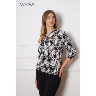 Manda Loréna gumis derekú felső, mintás