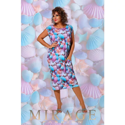 Mirage Filippa zsebes hosszú ruha, kagyló mintás