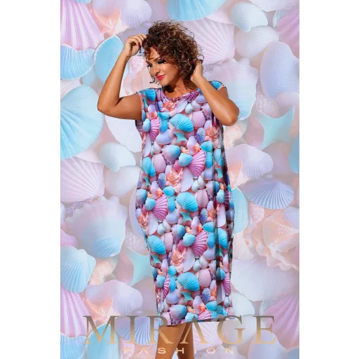 Mirage Filippa zsebes hosszú ruha, kagyló mintás