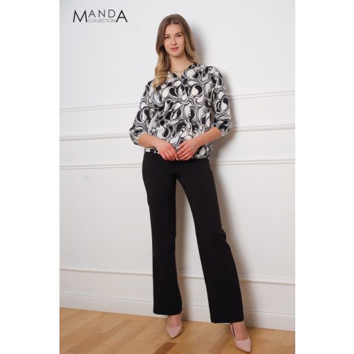 Manda Loréna gumis derekú felső, mintás