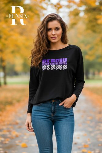 Rensix Liza gumis derekú felső, fekete