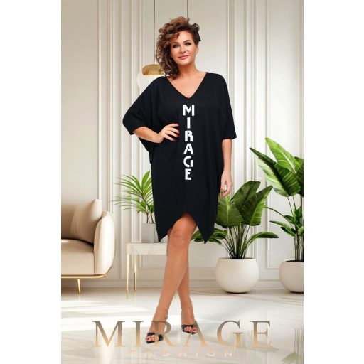 Mirage Szuzy V nyakú, bő tunika, fekete