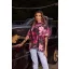 Anna Russo Camilla oversize felső, burgundi virágos
