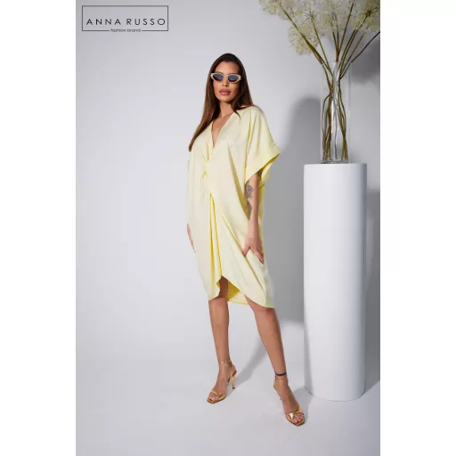 Anna Russo Riviéra elől csavart swarovski köves ruha, vanília