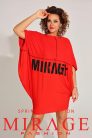Mirage Jennefer bő pamut tunika, piros