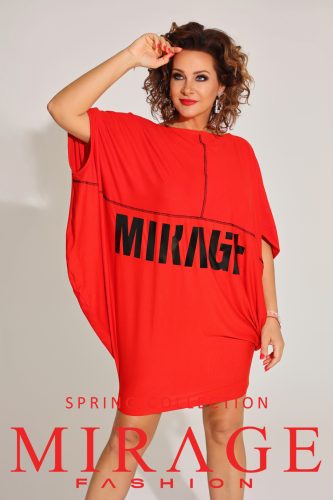 Mirage Jennefer bő pamut tunika, piros