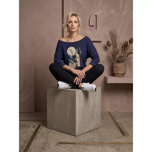 La Chére Britney denevér ujjú felső, sötétkék