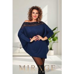 Mirage Kimberly csipkebetétes alkalmi tunika, sötétkék