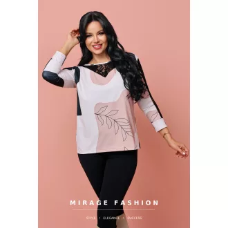 Mirage Nebila csipkebetétes felső, mintás