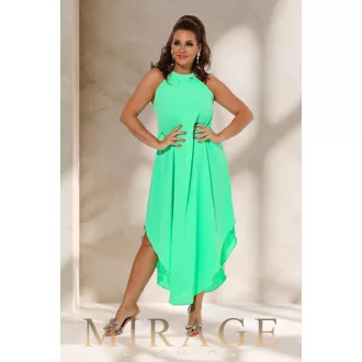 Mirage Zira öves silky szatén maxiruha, almazöld