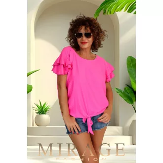 Mirage Plum fodros vállú felső, neon pink