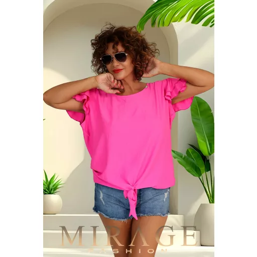 Mirage Plum fodros vállú felső, neon pink
