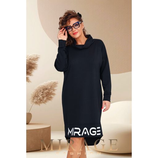 Mirage Tissana kámzsás nyakú ruha, fekete