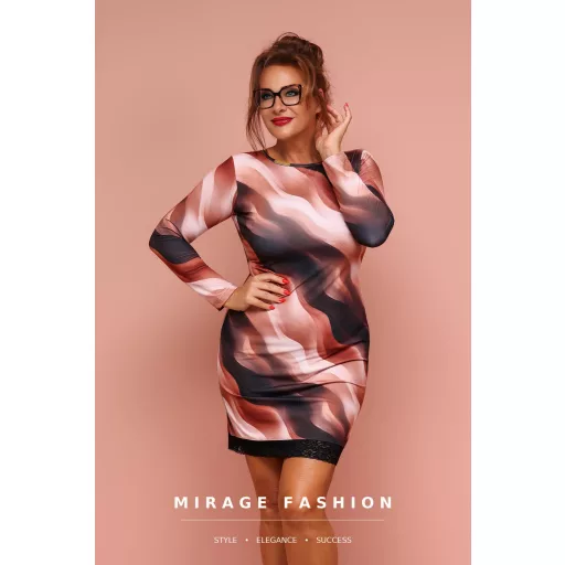 Mirage Linnie csipke aljú ruha, mintás