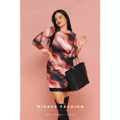 Mirage Linnie csipke aljú ruha, mintás
