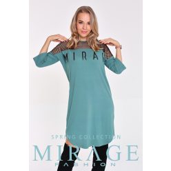 Mirage Rebarbara hálós pamut ruha, zsálya